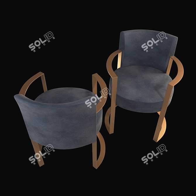 Luxury Fendi Casa Rippetta Chair 3D model image 2