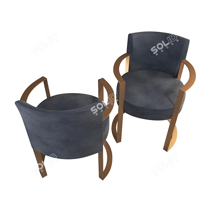 Luxury Fendi Casa Rippetta Chair 3D model image 5