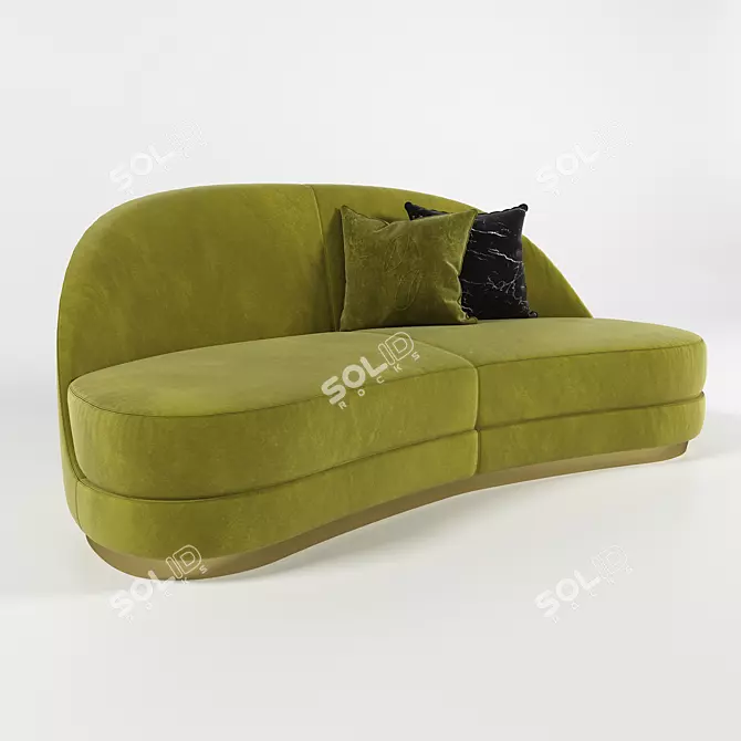 Velours Opera Kathy Sofa: Elegant and Luxurious 3D model image 1