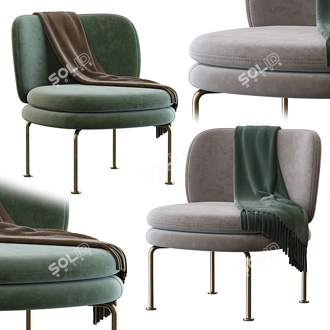 Elegant Soave Armchair: Sleek Design, Supreme Comfort 3D model image 2