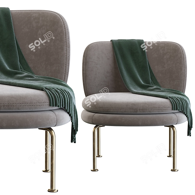 Elegant Soave Armchair: Sleek Design, Supreme Comfort 3D model image 3
