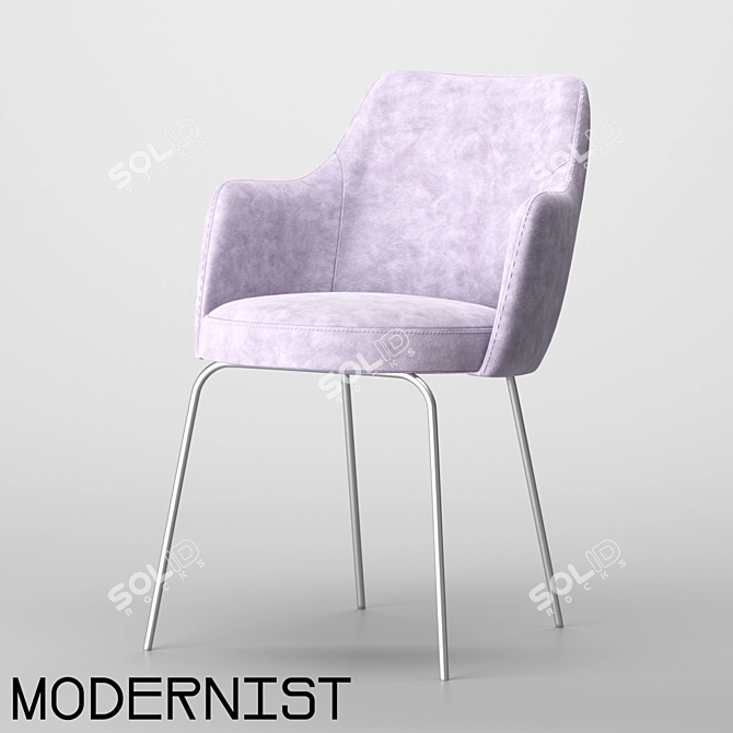 OM Semi-chair Mone Metall NF: Stylish Metal-legged Semi-chair 3D model image 1