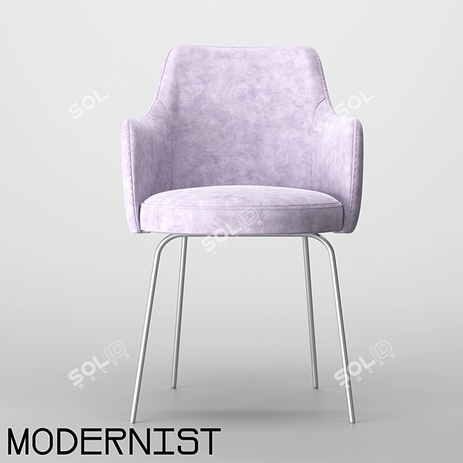 OM Semi-chair Mone Metall NF: Stylish Metal-legged Semi-chair 3D model image 2