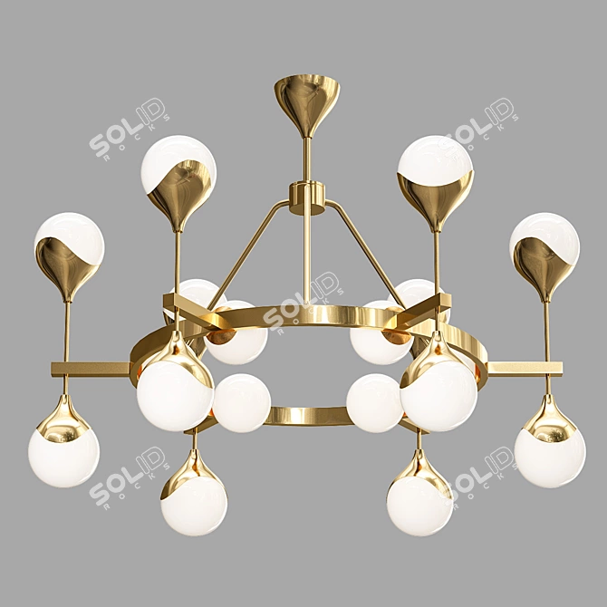 Monumental Murano Glass Chandelier 3D model image 1