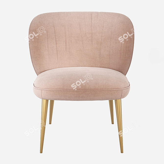 West Elm Ginger Velvet Slipper Chair 3D model image 4