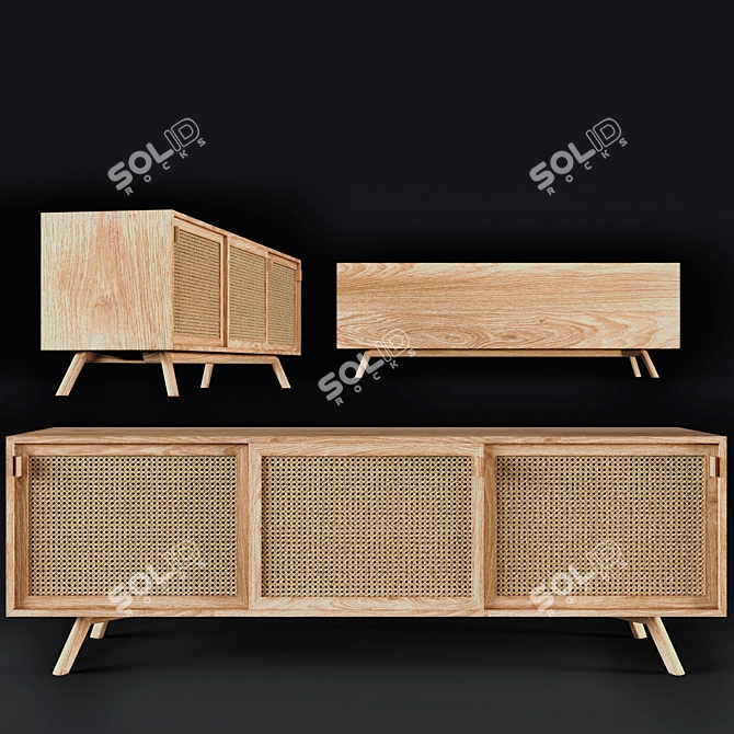 Boho Sideboard: Stylish Storage Solution 3D model image 4