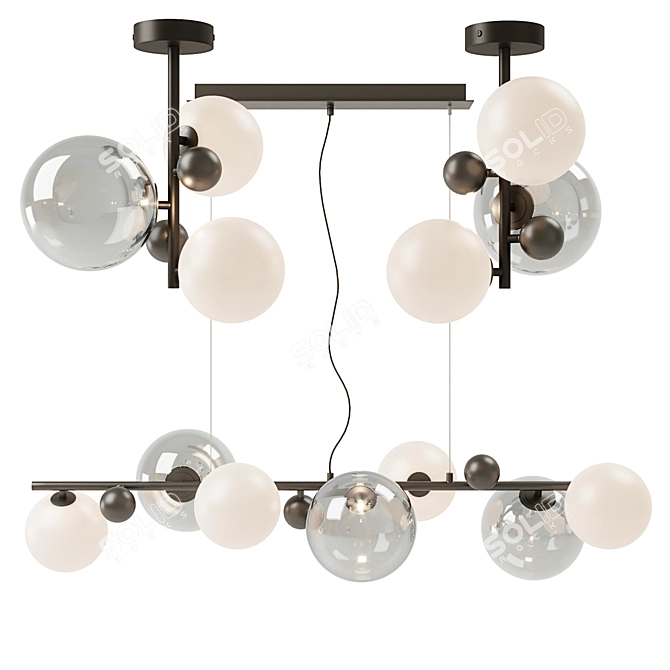 Bullesco AM.PM Glass and Metal Pendant Lights 3D model image 1