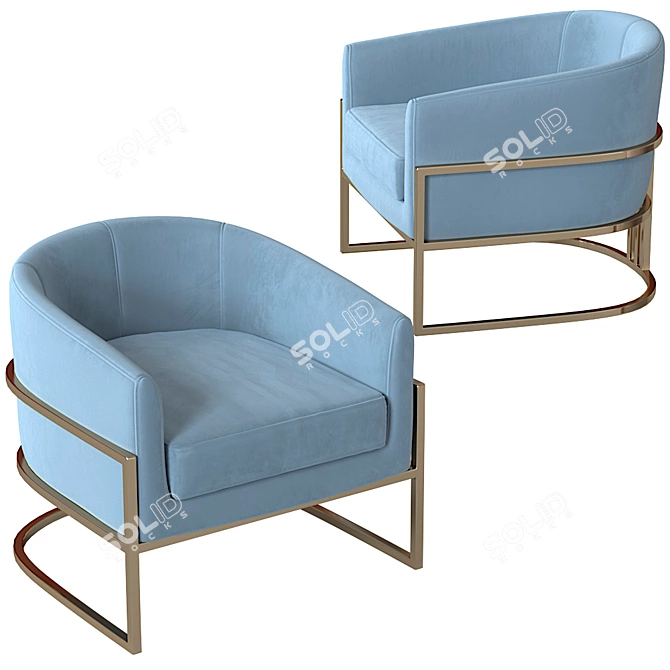 Luxury Gold Armchair: Monica by Mdehouse 3D model image 2