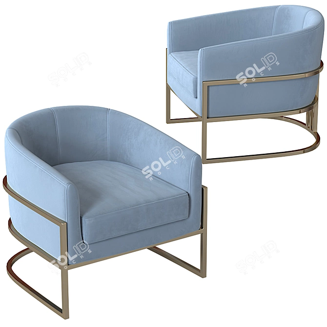 Luxury Gold Armchair: Monica by Mdehouse 3D model image 6