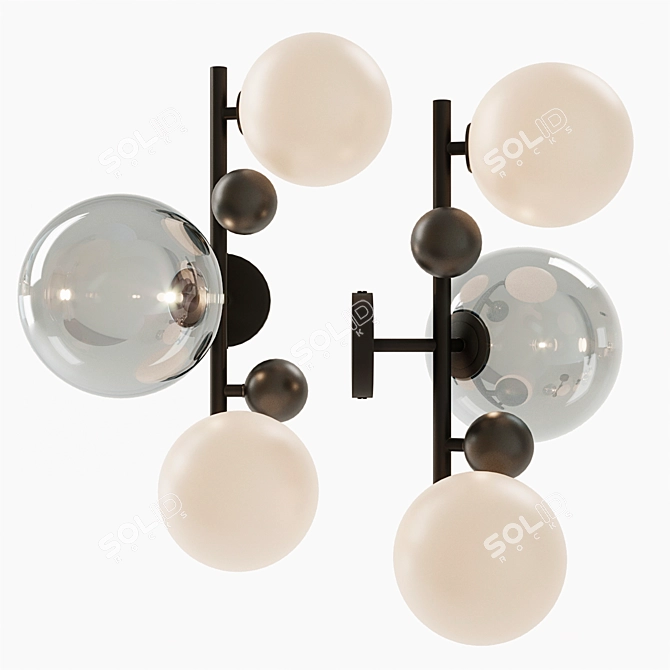 Bullesco Glass & Metal Wall Sconce 3D model image 1