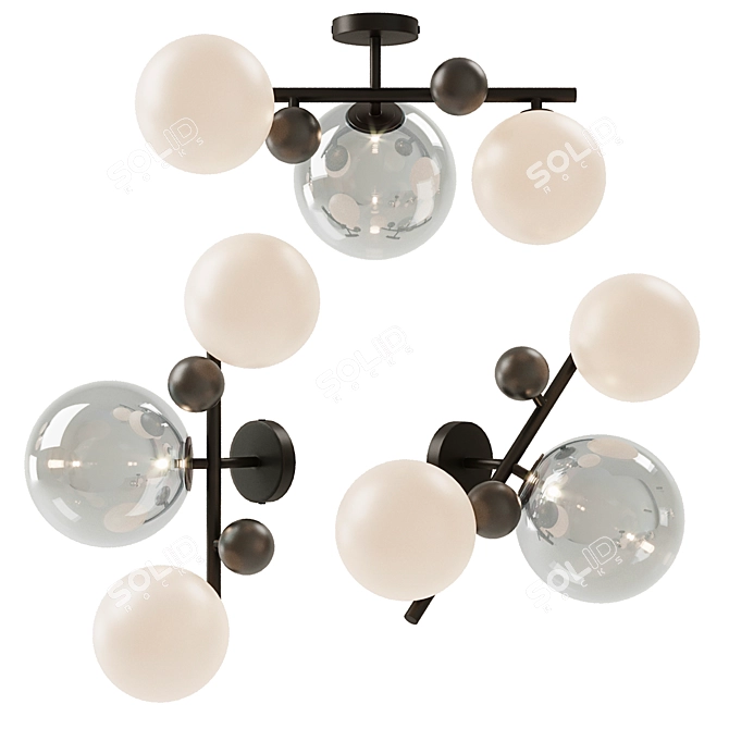 Bullesco Glass & Metal Wall Sconce 3D model image 3