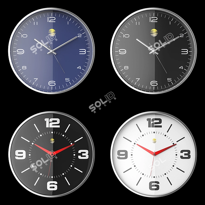 Sleek 40cm Wall Clock 3D model image 1