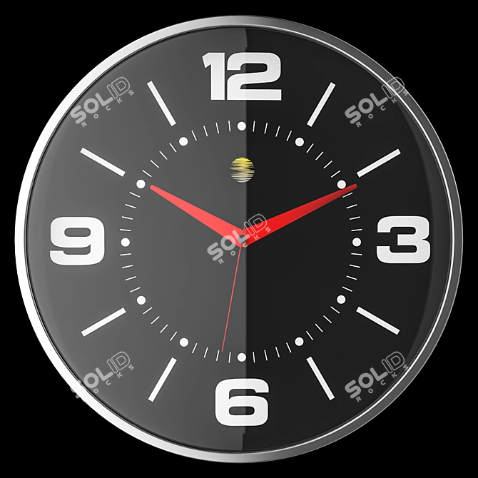 Sleek 40cm Wall Clock 3D model image 4