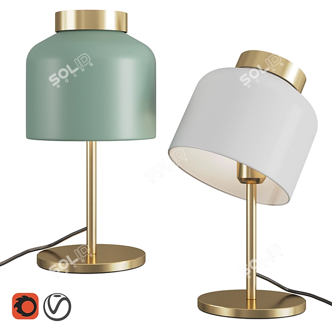 Scandi Table Lamp: Adjustable Angle & Sleek Design 3D model image 1