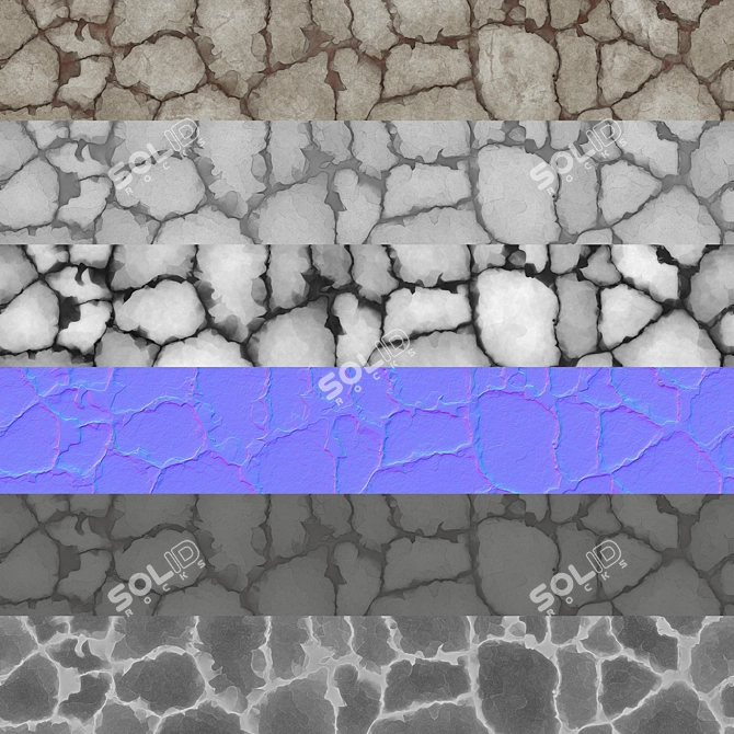 Rock Tiles: High-Resolution VRAY Ground & Wall Set 3D model image 5