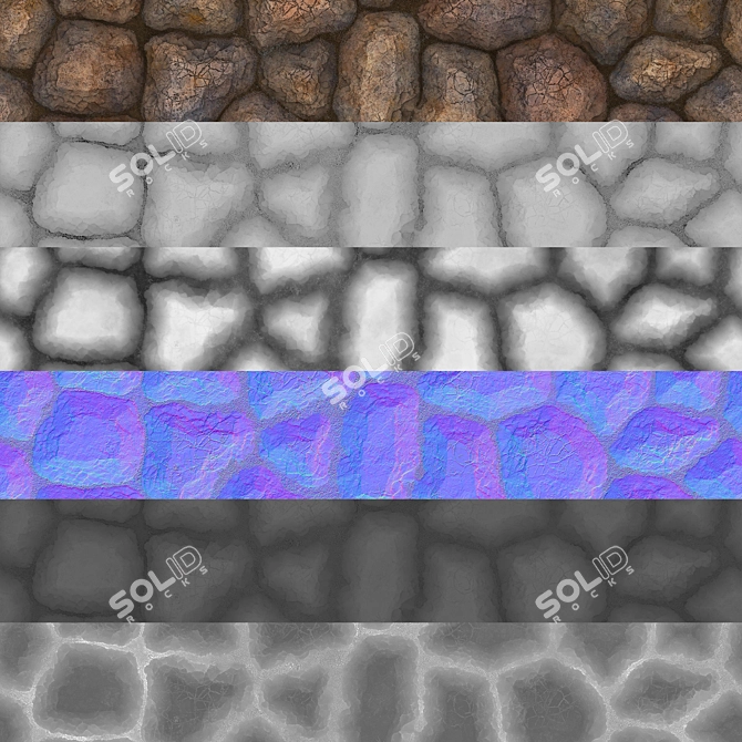 Versatile Rock PBR Ground and Wall Tiles 3D model image 5