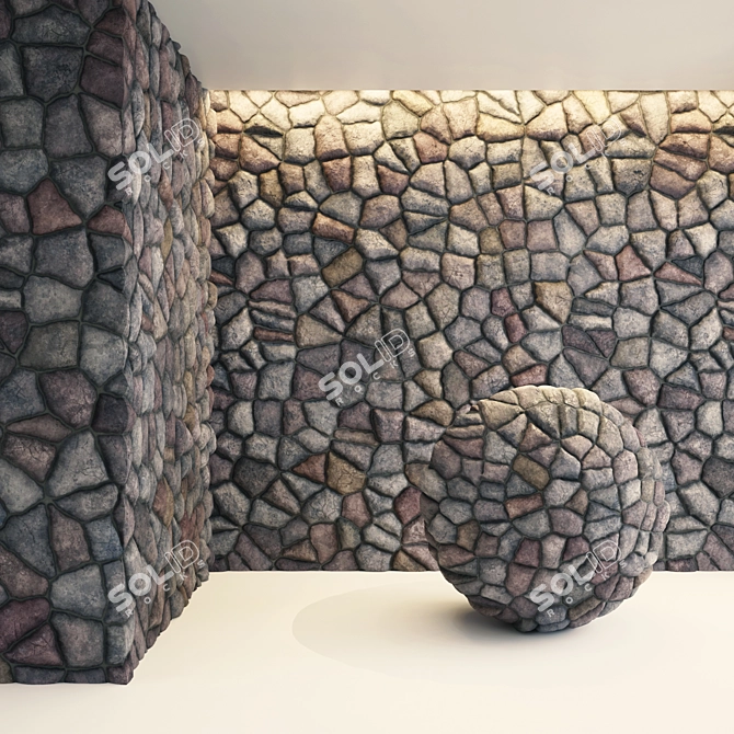 Modern Rock PBR Ground & Wall Tiles 3D model image 2