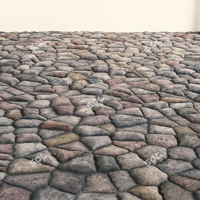 Modern Rock PBR Ground & Wall Tiles 3D model image 4