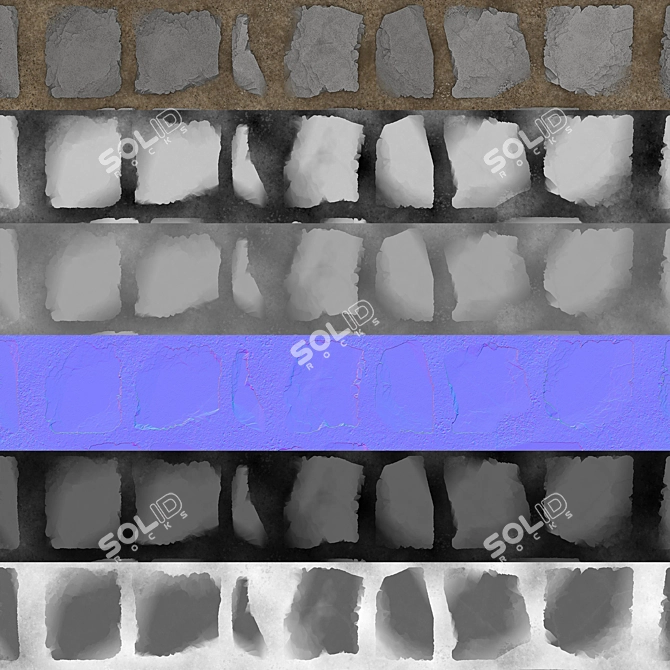 Rock PBR Ground & Wall Tiles 3D model image 5