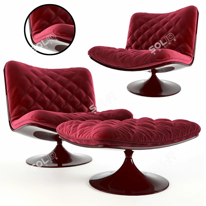 Elegant Marilyn Velvet Chair 3D model image 1