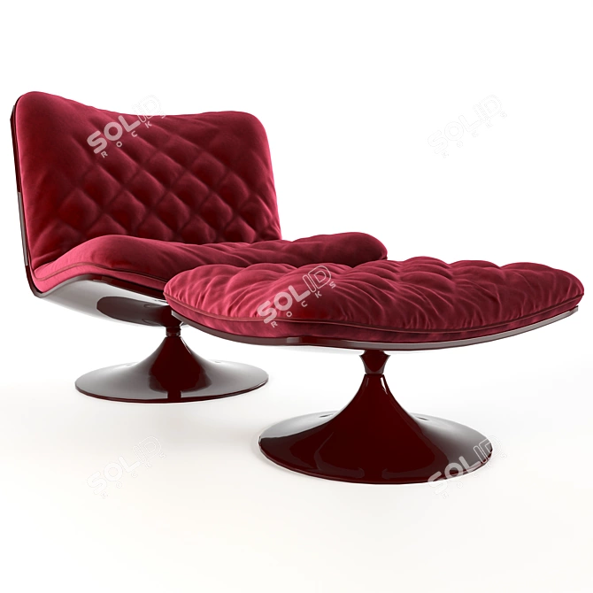 Elegant Marilyn Velvet Chair 3D model image 3