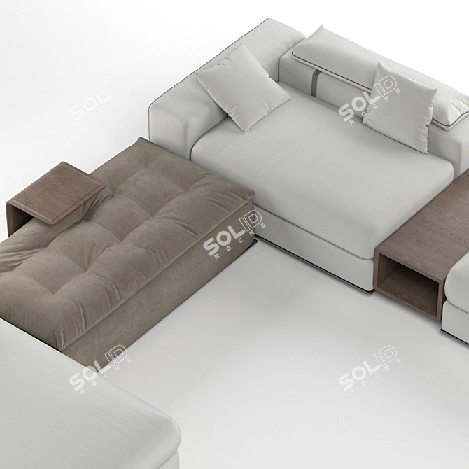 Luxury Fendi Casa Sofa: Belt Tight 3D model image 4