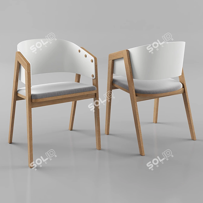 VOX Concept Desk & Uni Chair: Modern White Furniture 3D model image 2