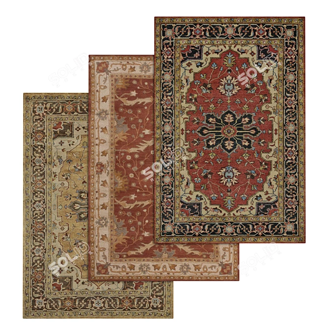 Luxury Carpet Set | High-Quality Textures 3D model image 1