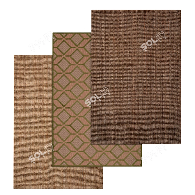 Luxury Carpet Set: High-Quality Textures 3D model image 1