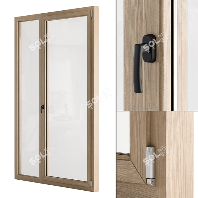 Sleek Black Glass Modern Door 3D model image 1