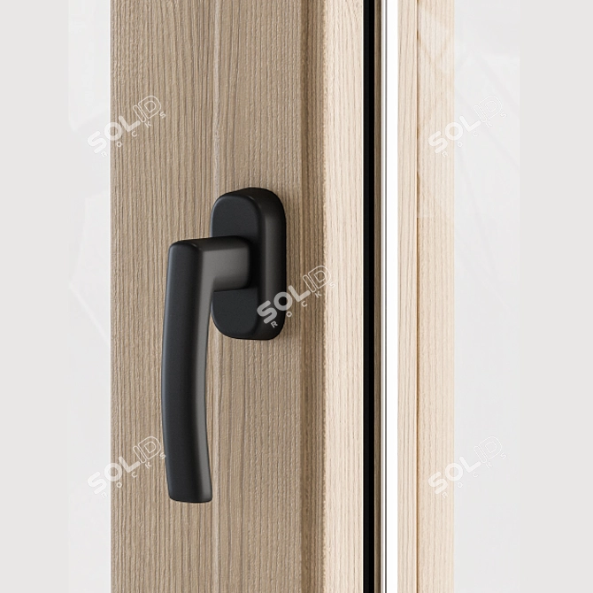 Sleek Black Glass Modern Door 3D model image 2