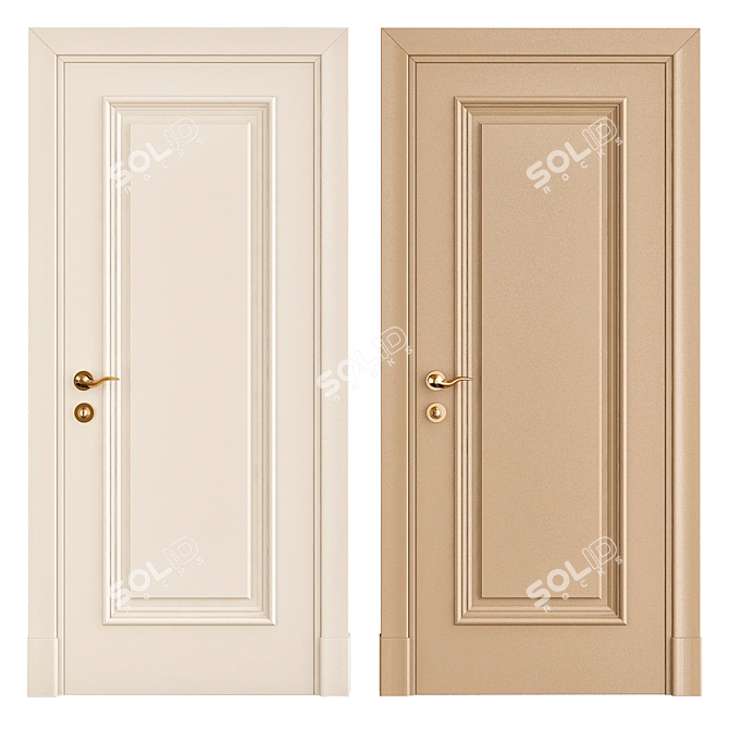 Sleek Modern Interior Doors 3D model image 1