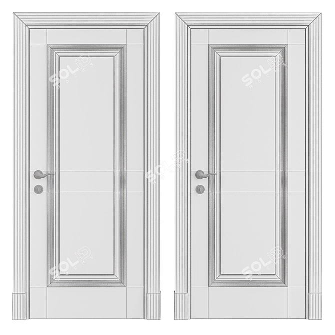 Sleek Modern Interior Doors 3D model image 2