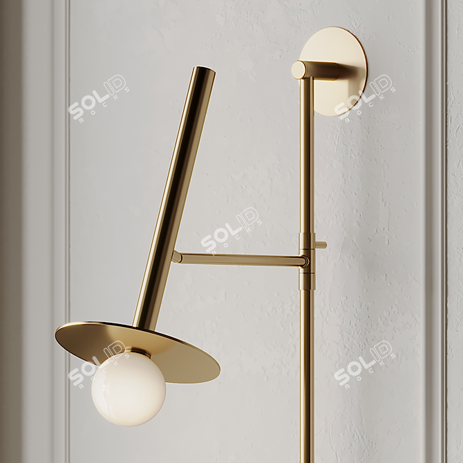 Pivoting Wall Sconce Nodes KC1031MBK 3D model image 2