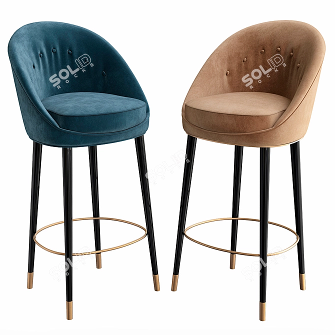 Elegant Malay Bar Stool 3D model image 1
