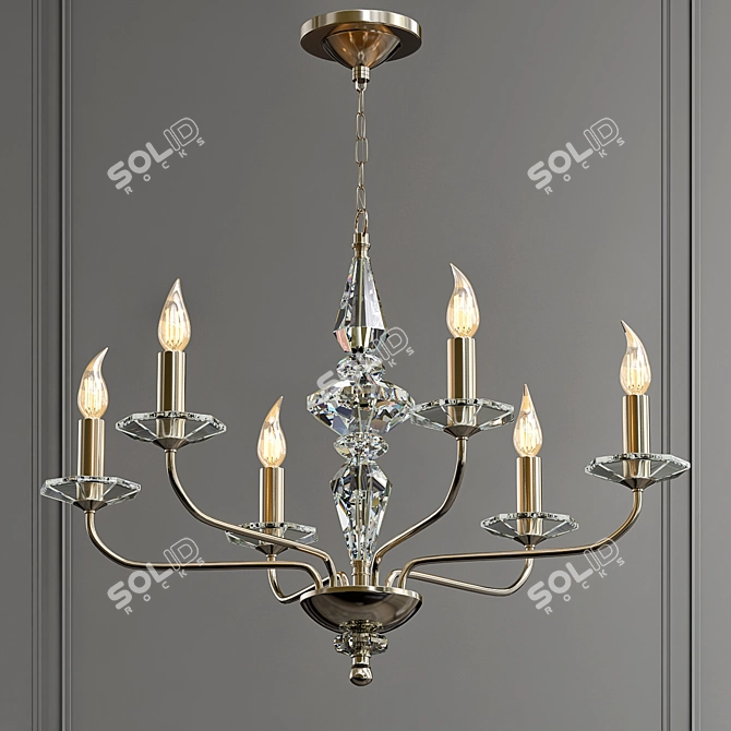 Elegant Moro Crystal Chandelier - Illuminate Any Space 3D model image 1