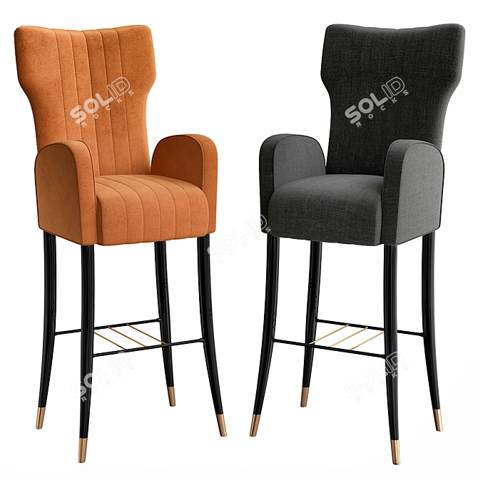 Elegant Davis Bar Chair 3D model image 1