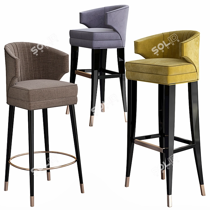 Title: Elegant Ibis Bar Chair 3D model image 1