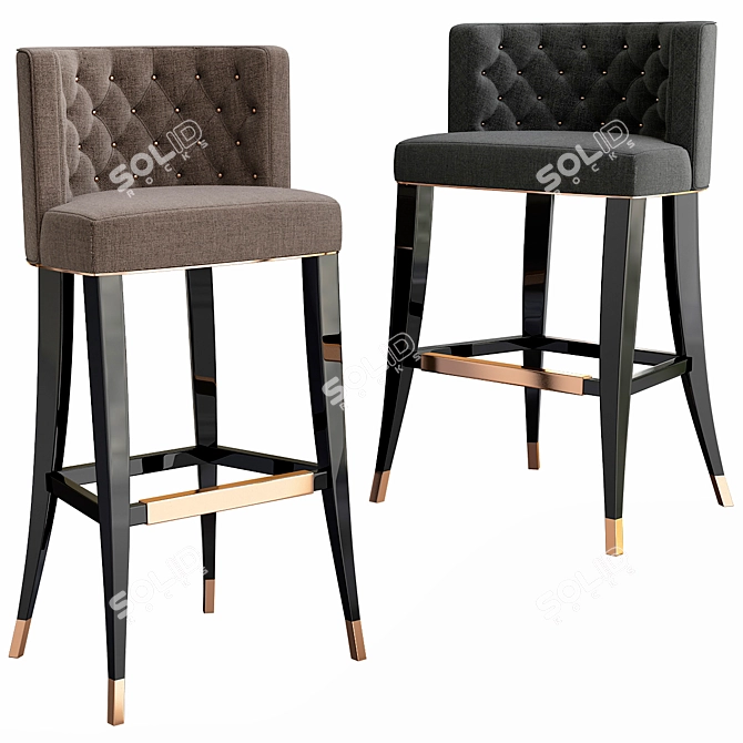 Sleek Bourbon Bar Chair 3D model image 1