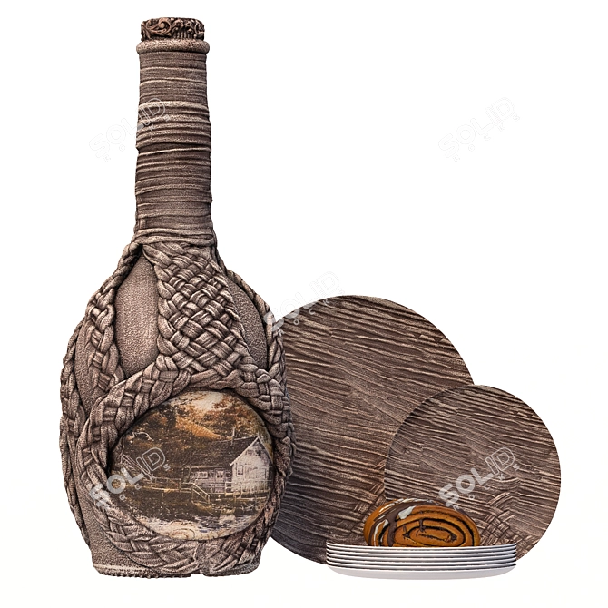 Handcrafted Decoupage Bottle | Svetlana R. 3D model image 1