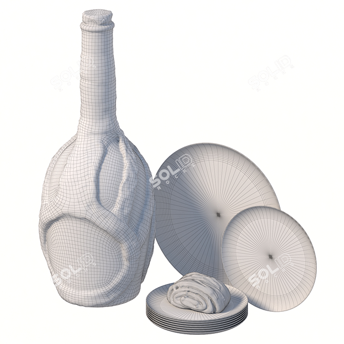 Handcrafted Decoupage Bottle | Svetlana R. 3D model image 5