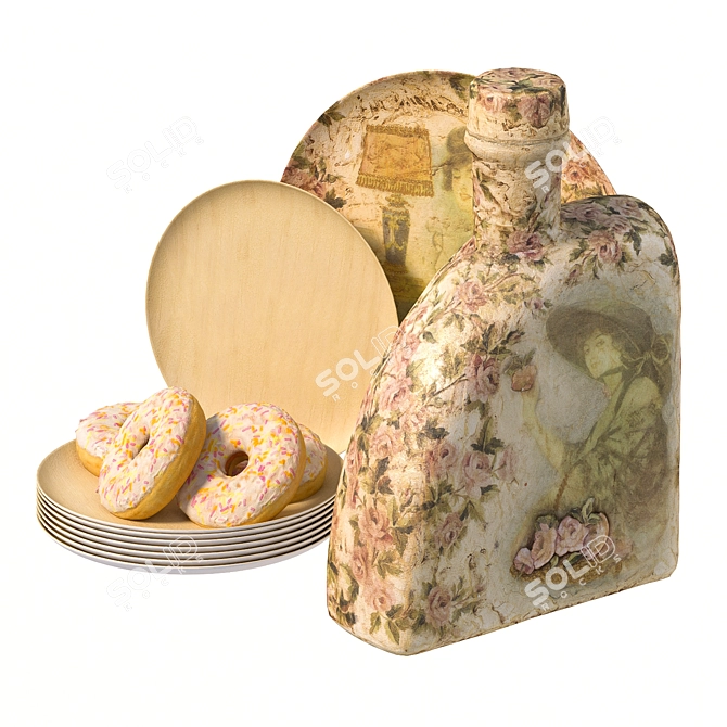 Provence Charm Crockery Set 3D model image 2