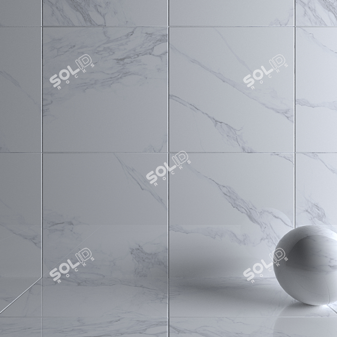 Museum Calacatta 4D White Wall Tiles 3D model image 3