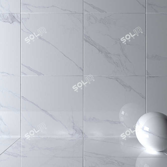 Museum Calacatta 4D White Wall Tiles 3D model image 2