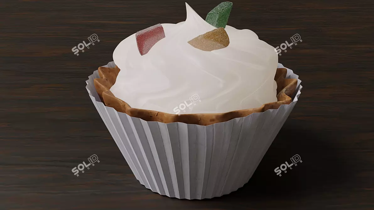 Sugar-Coated Cake Basket 3D model image 1