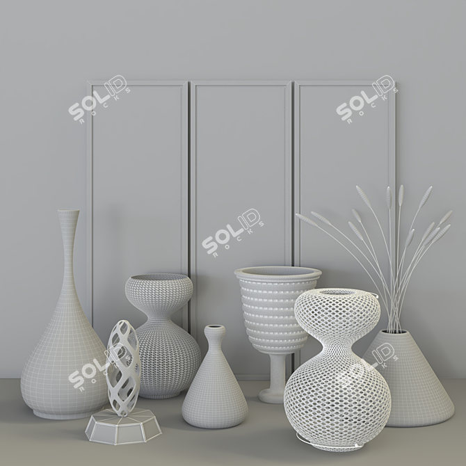 Metallic Accents Decor Set 3D model image 6