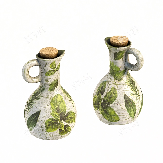 Handmade Decorative Bottle with Decoupage Technique 3D model image 4