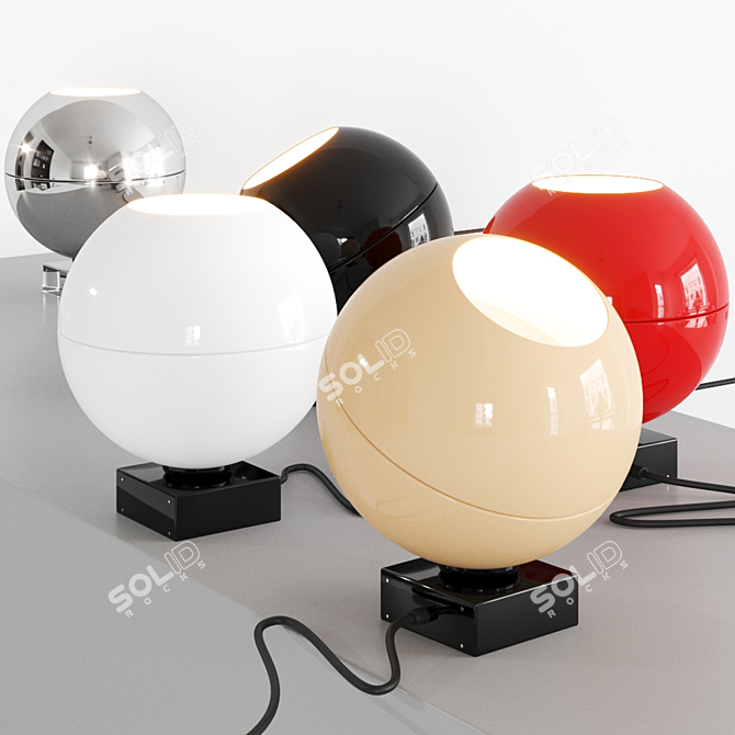 Midnight Glow Metal Table Lamp 3D model image 2