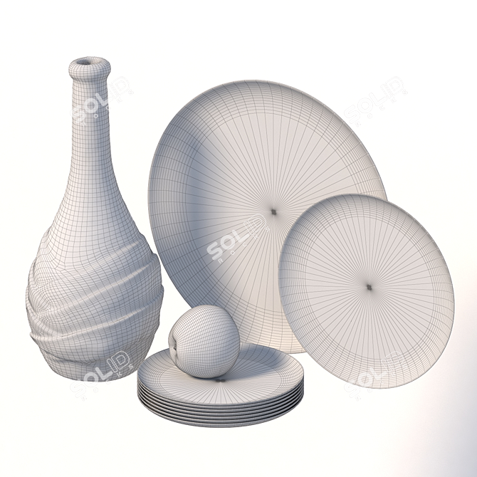 Handcrafted Decorative Decoupage Bottle 3D model image 4