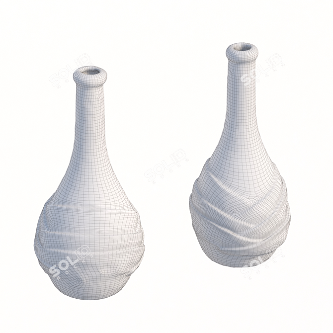 Handcrafted Decorative Decoupage Bottle 3D model image 5